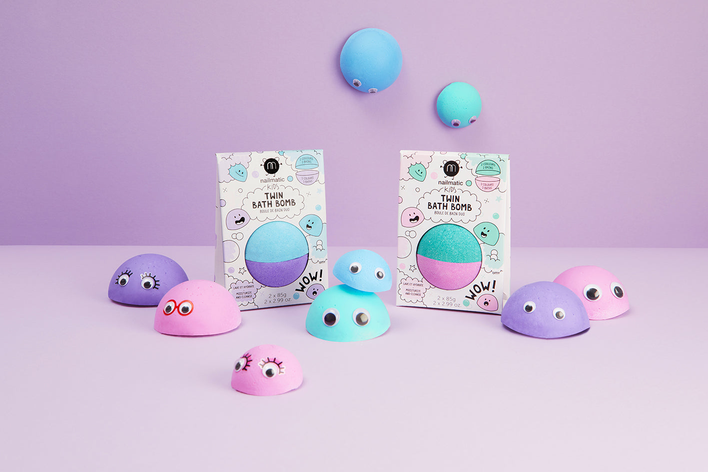 nailmatic Bath Bomb Twin - Pink & Lagoon Green