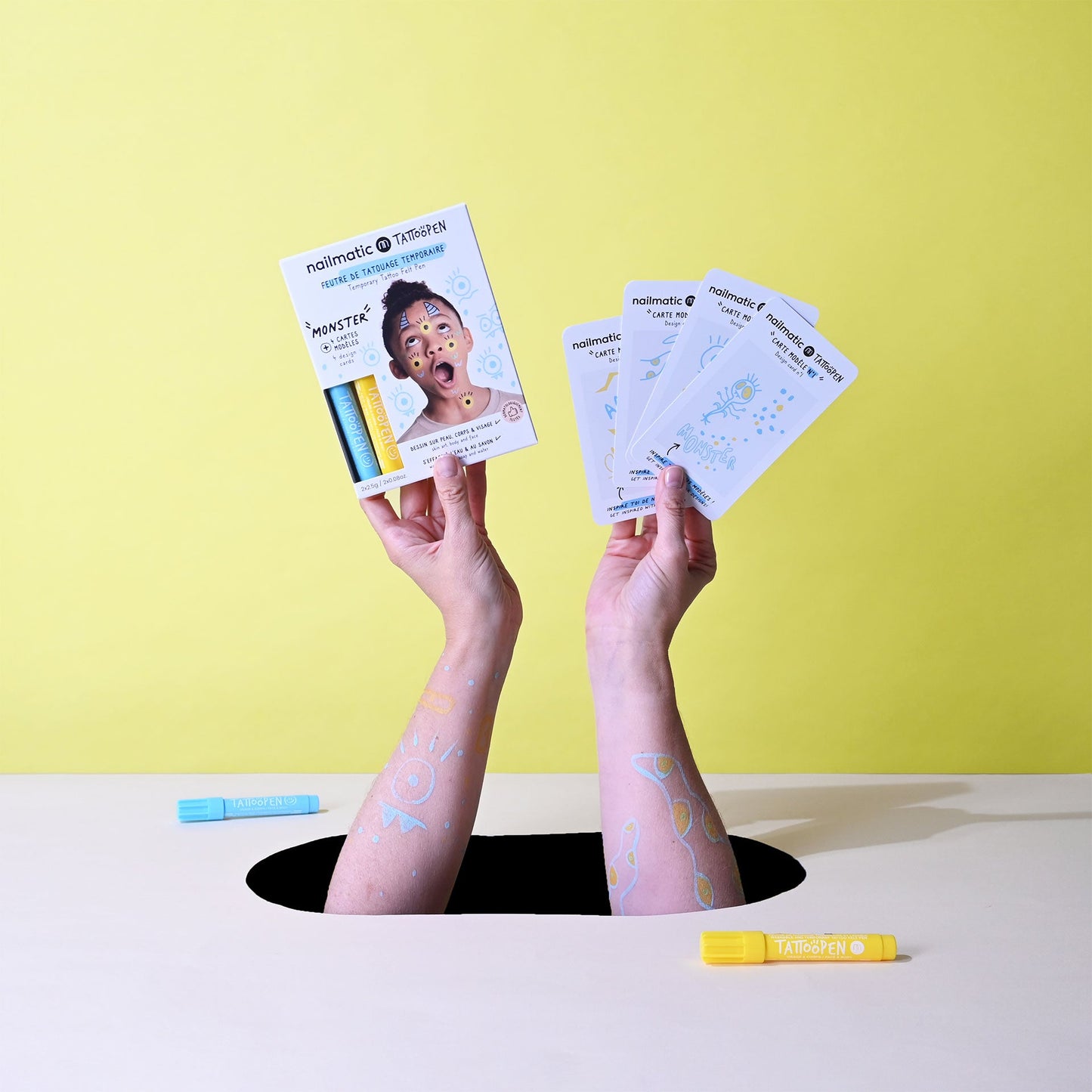 Nailmatic Tattoo Pens & Stencils - Monster