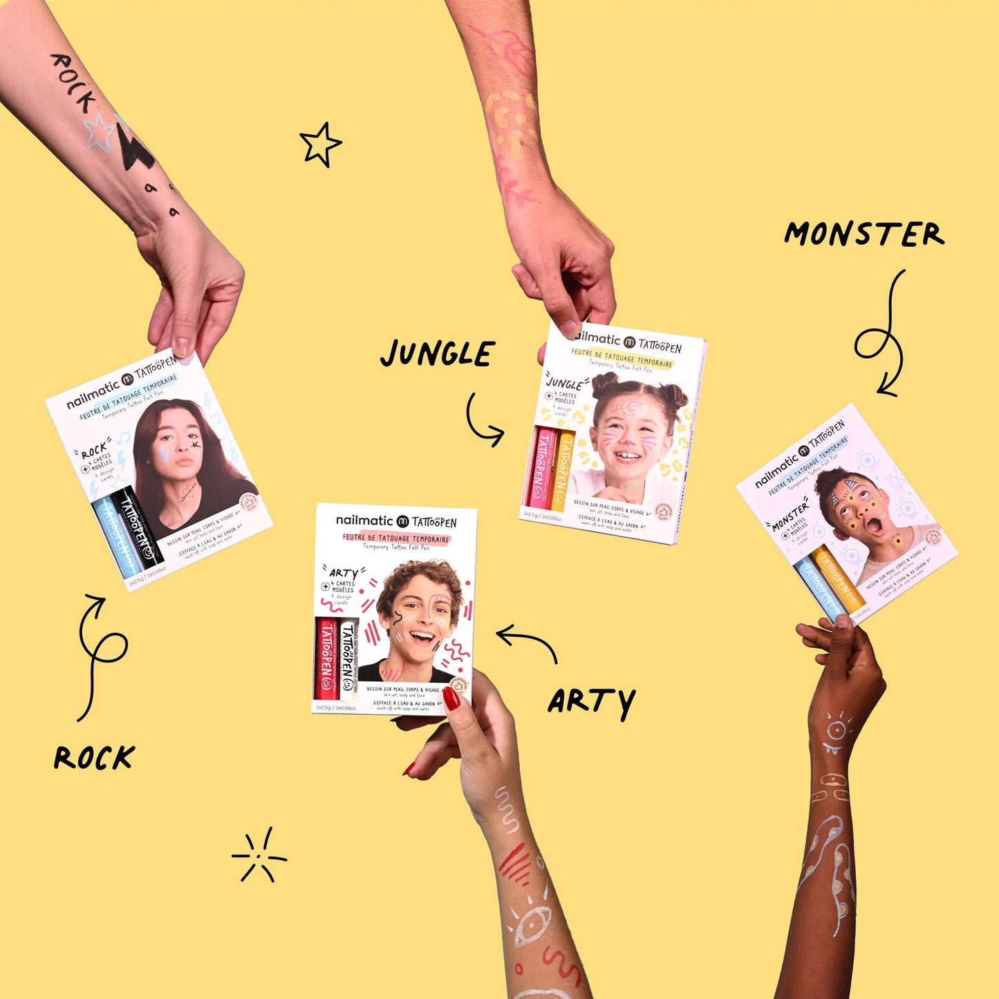 Nailmatic Tattoo Pens & Stencils - Rock