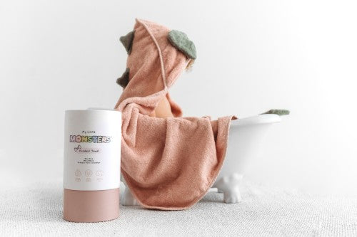 My Little Monsters® 100% Organic Baby Hooded Towel (with Bow) - ROSE
