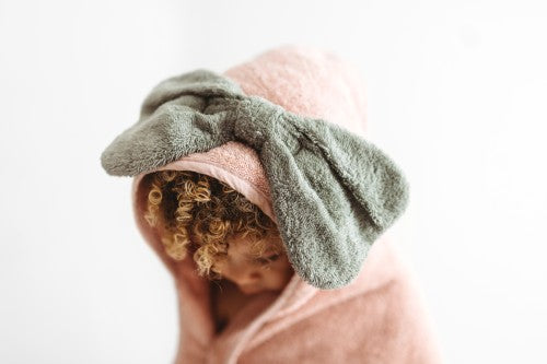 My Little Monsters® 100% Organic Baby Hooded Towel (with Bow) - ROSE