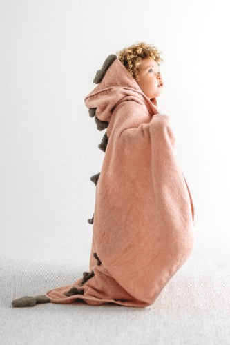 My Little Monsters® 100% Organic Baby Hooded Towel (with Bow) - ROSE