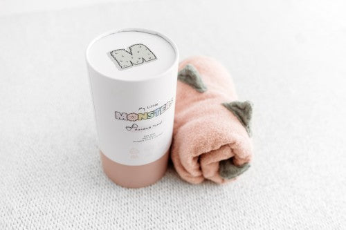 My Little Monsters® 100% Organic Baby Hooded Towel (with Bow) - ROSE