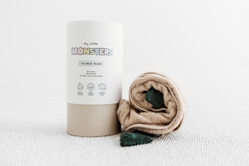 My Little Monsters® 100% Organic Baby Hooded Towel - SAND