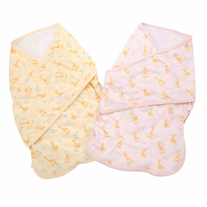 Bliss Snug: Set of 2 Swaddles Sophie la girafe/ Stars, Pink