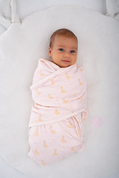 Bliss Snug: Set of 2 Swaddles Sophie la girafe/ Stars, Pink
