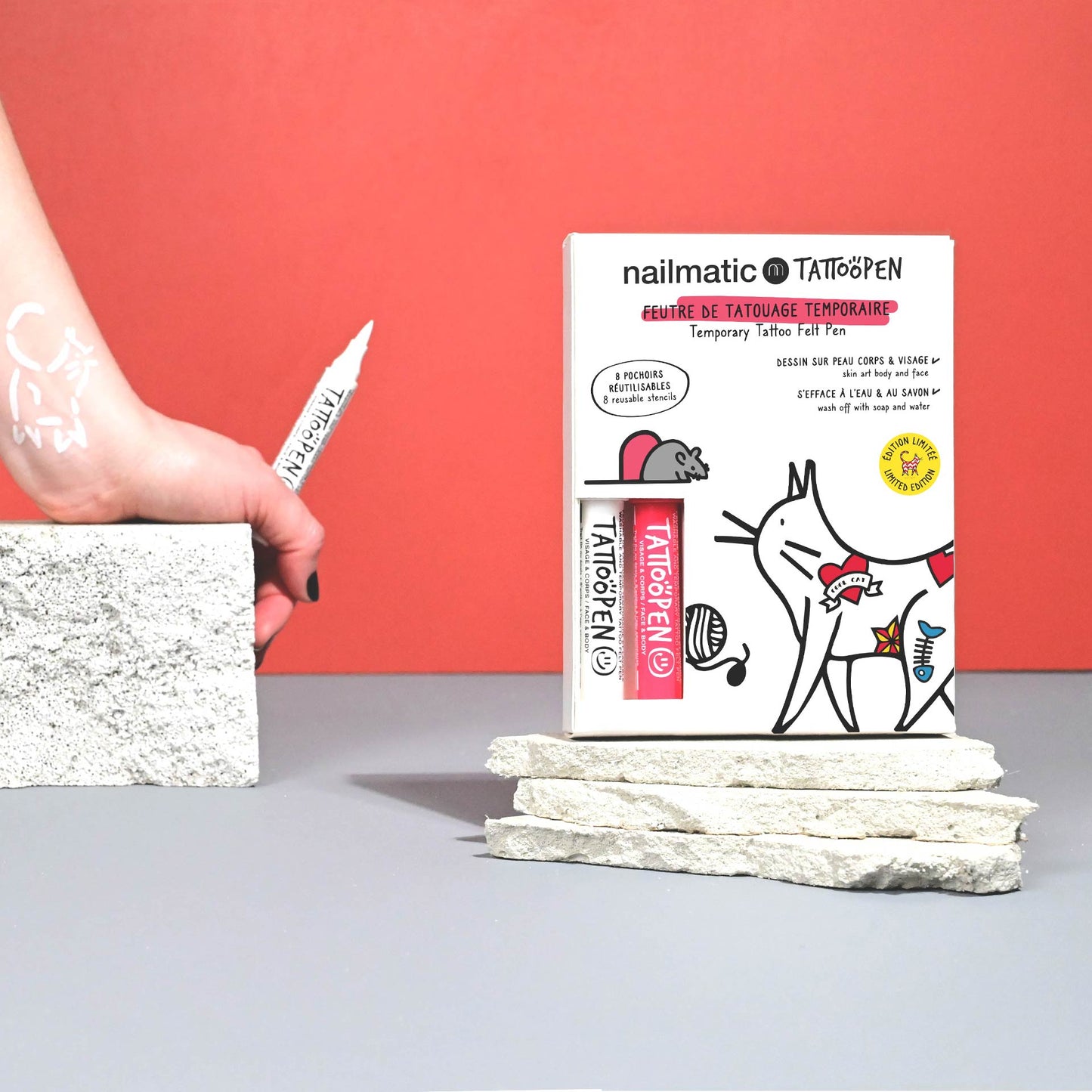 Nailmatic Tattoo Pen Set - LIMITED EDITION CAT