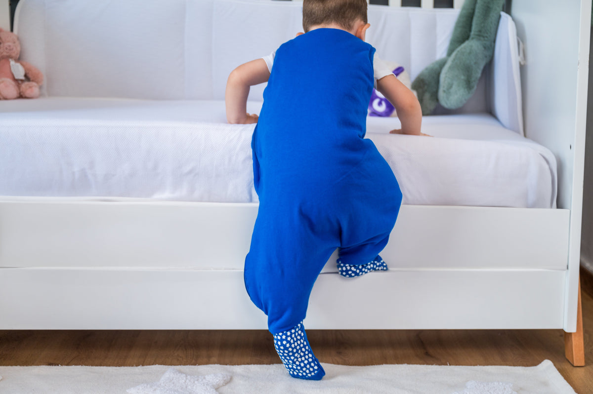 Bliss Jump, Sleeping Bag with Legs, 1 TOG, 18-36 months, Penguin, Patch Blue
