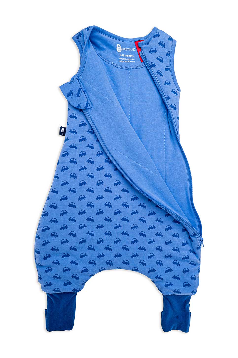 Bliss Jump, Sleeping Bag with Legs, 1 TOG, 6-18 months, VROOM Cars