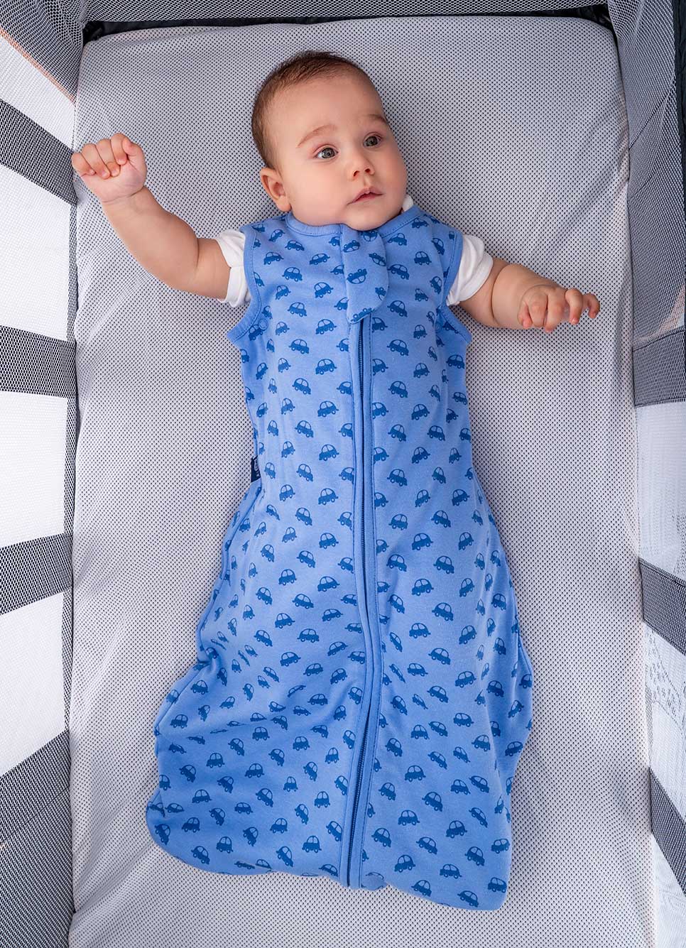 Bliss Sac, Sleeping Bag, 2.5 TOG, 18-36 months, VROOM Cars, Print Petrol