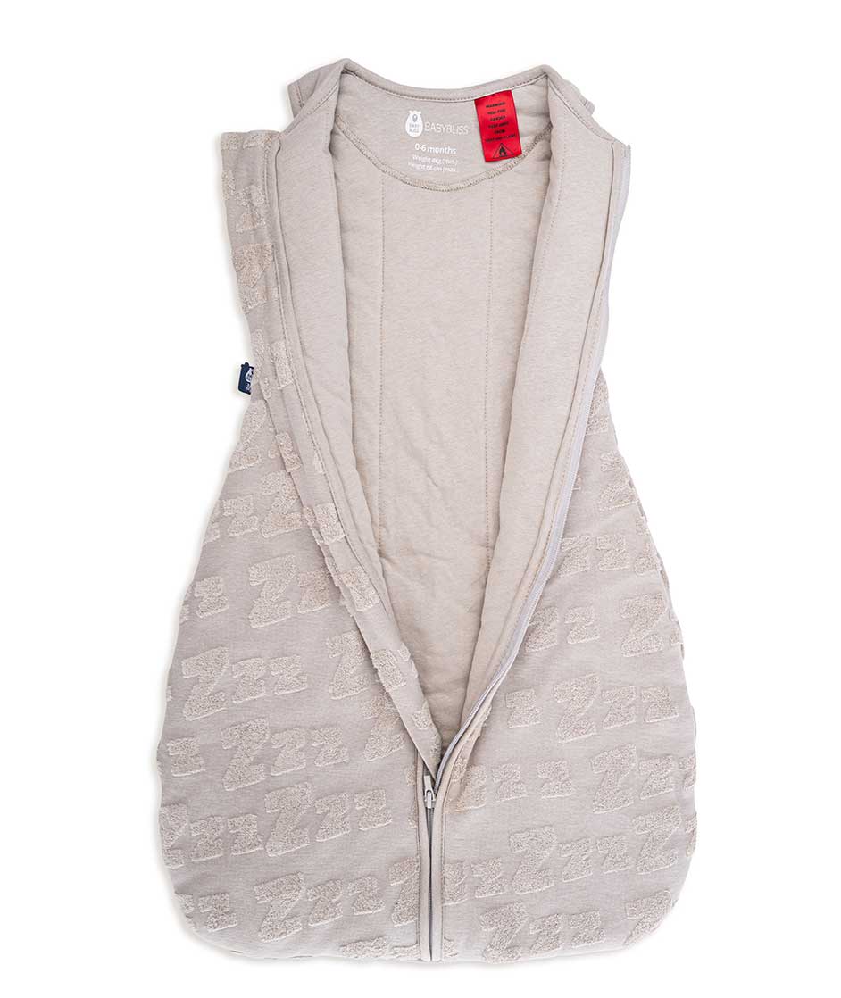 Bliss Sac, Sleeping Bag, 2.5 TOG, 6-18 months, Dreamy Zzz, Tufted Grey