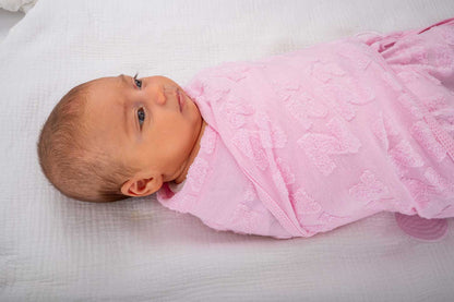 Bliss Snug: Set of 2 Swaddles ZZZ Tufted Pink & Grey