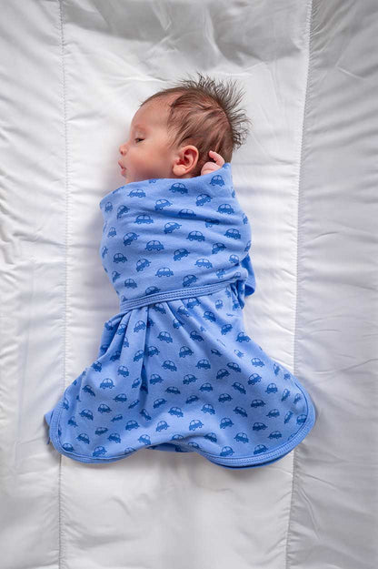 Bliss Snug: Set of 2 Swaddles VROOM / Blue