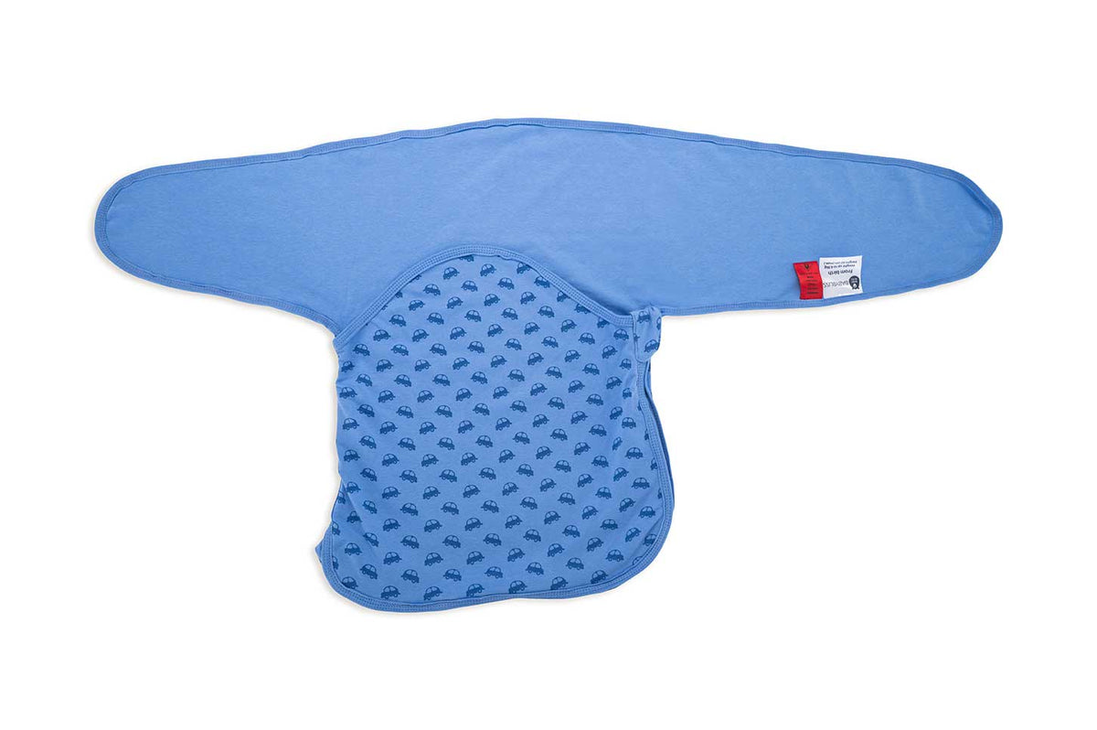 Bliss Snug: Set of 2 Swaddles VROOM / Blue