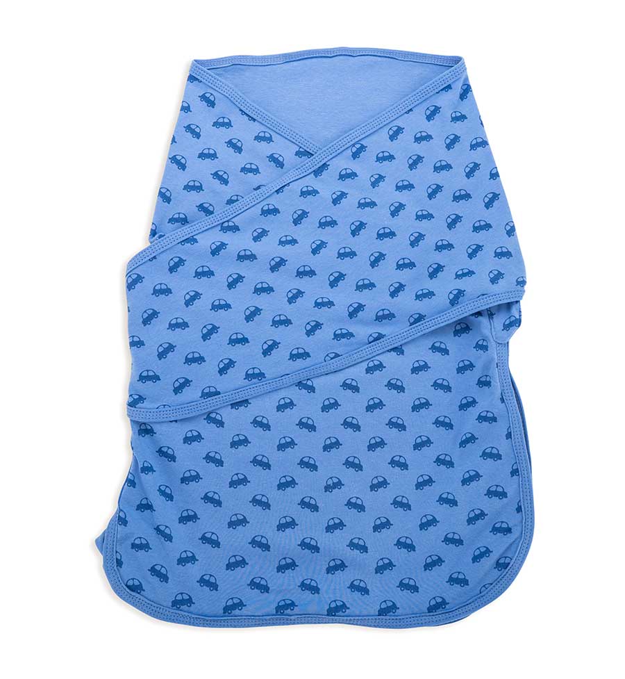 Bliss Snug: Set of 2 Swaddles VROOM / Blue