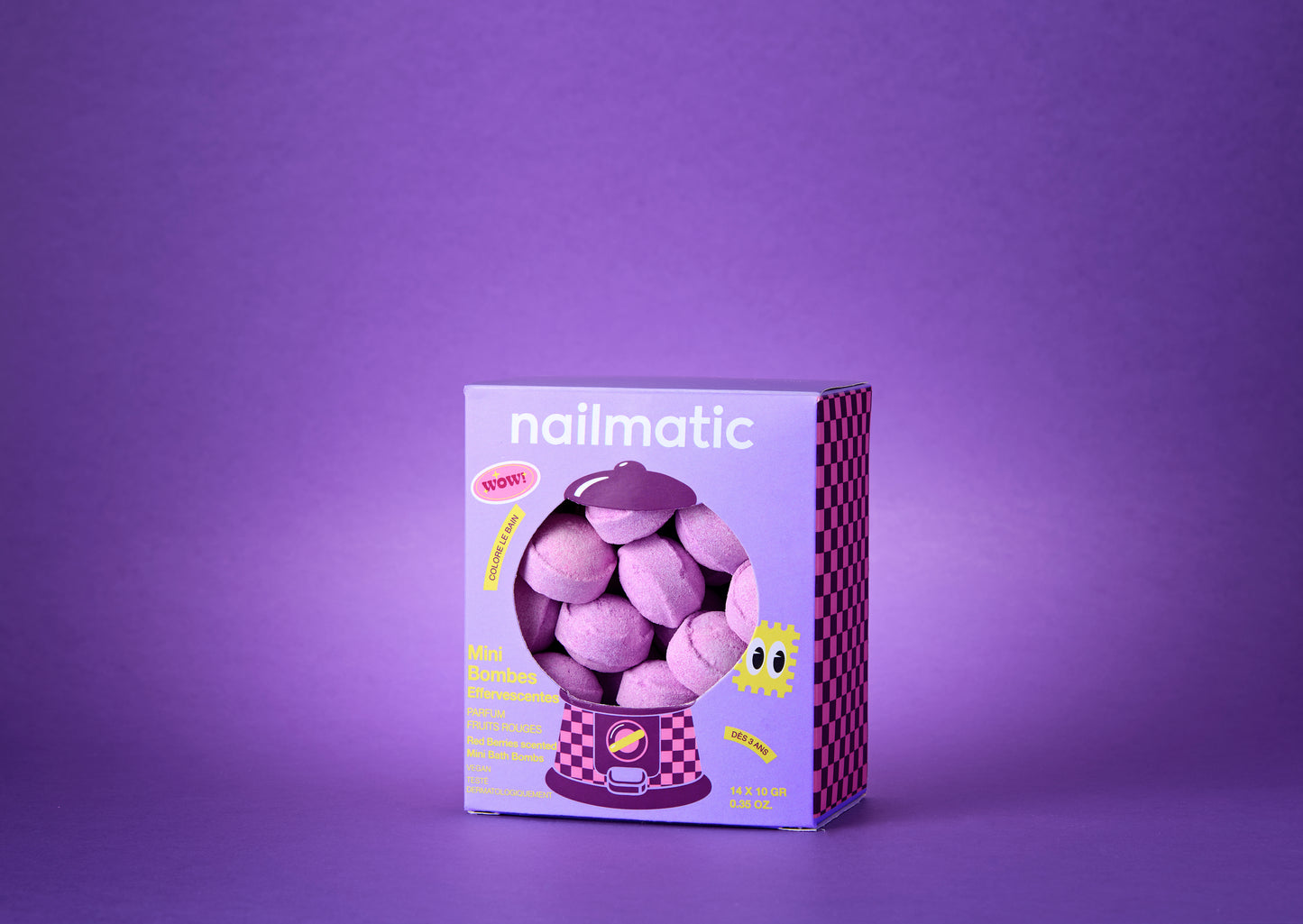 Nailmatic mini effervescent bath bombs berry bloom