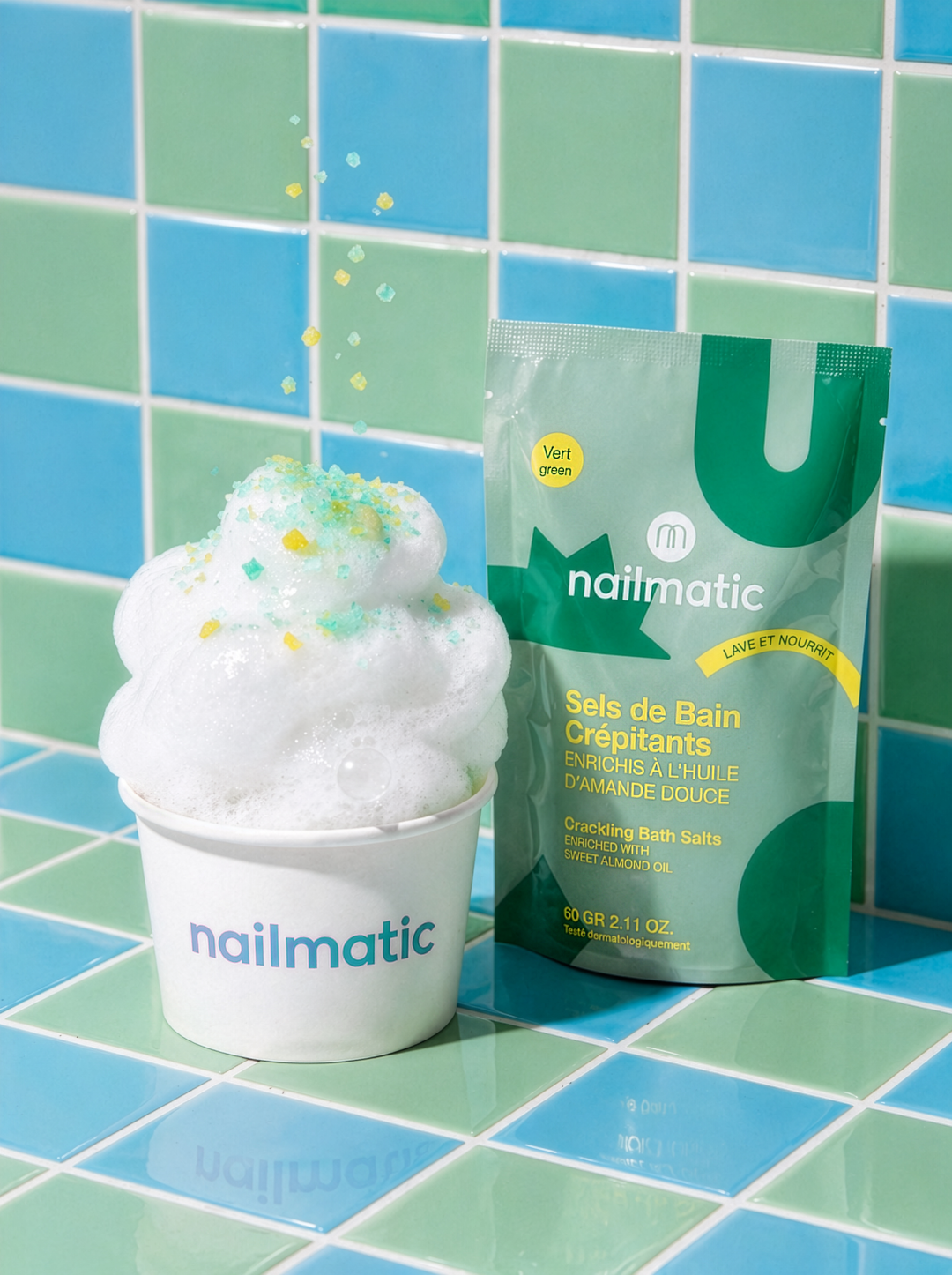 Nailmatic Green Crackling Bath Salts