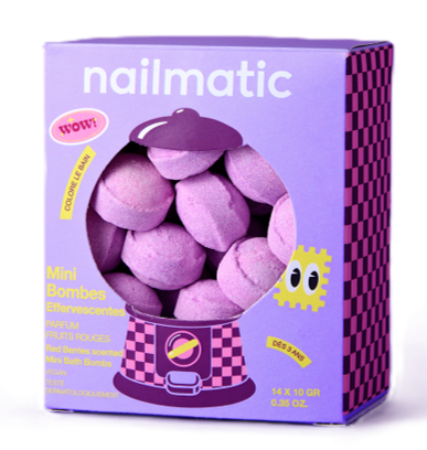 Nailmatic mini effervescent bath bombs berry bloom